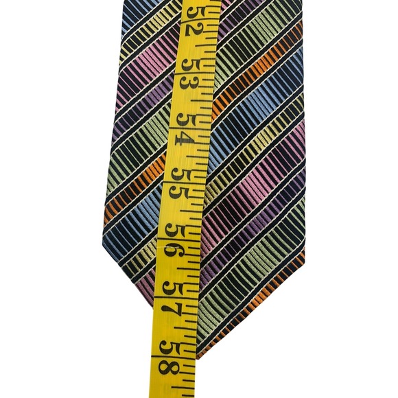 Van Heusen Necktie Men's Multi-color Striped Purple Paisley 2-Piece Set - Picture 6 of 11